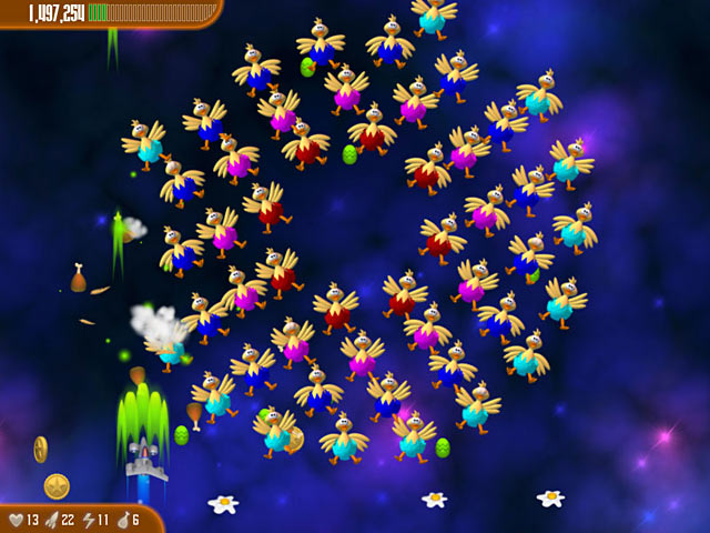 Chicken Invaders 3: Revenge of the Yolk Easter Edition game screenshot - 2