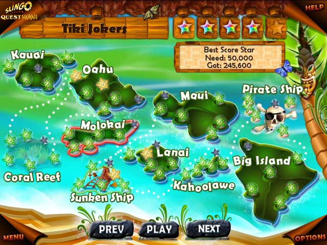 Slingo Quest Hawaii game screenshot - 2