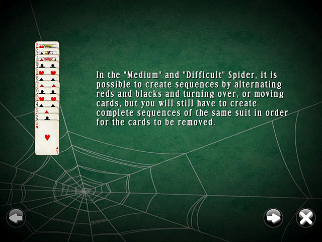 SpiderMania Solitaire game screenshot - 1