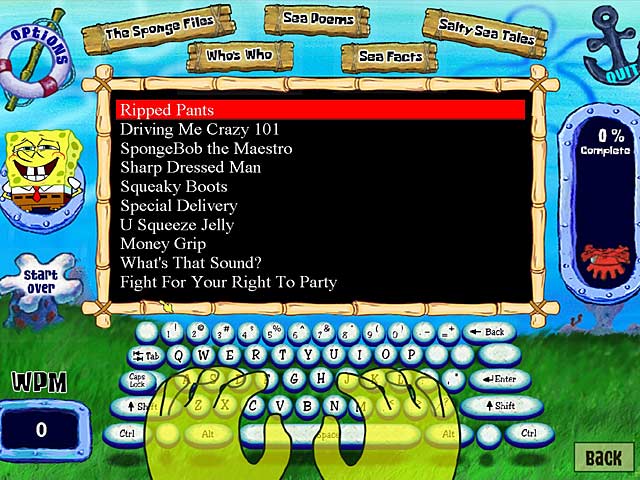 SpongeBob SquarePants Typing game screenshot - 3