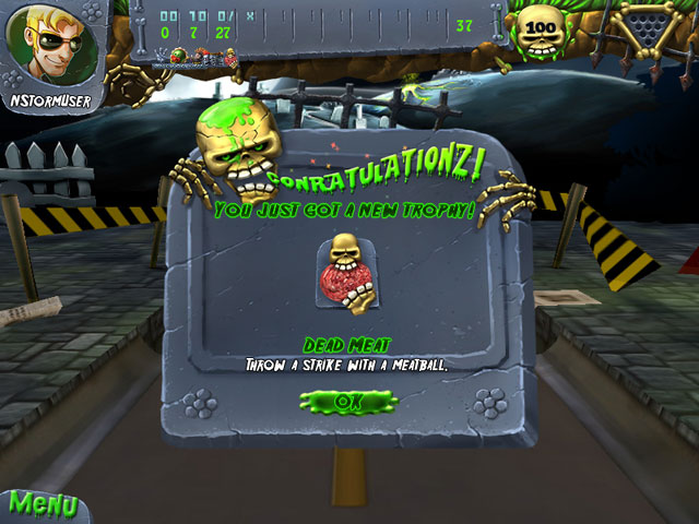 Zombie Bowl-O-Rama game screenshot - 3