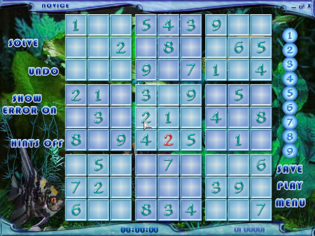 Blue Reef Sudoku game screenshot - 1