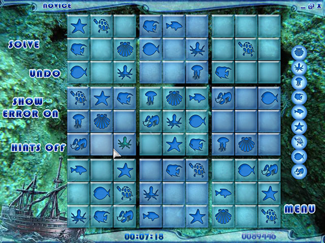 Blue Reef Sudoku game screenshot - 3