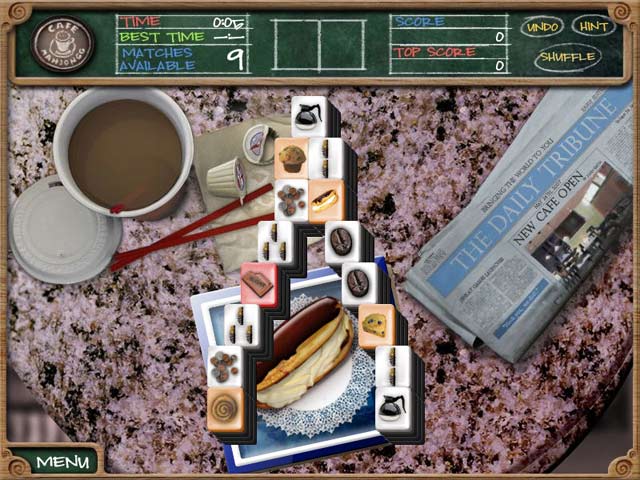 Cafe Mahjongg game screenshot - 1