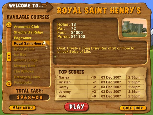 Fairway Solitaire game screenshot - 3