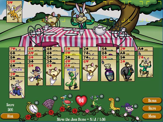 FreeCell Wonderland game screenshot - 2