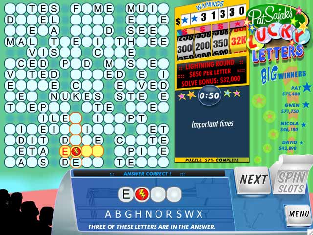 Pat Sajak's Lucky Letters game screenshot - 2