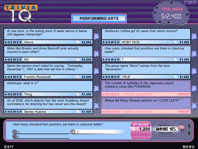 Pat Sajak's Trivia Gems game screenshot - 2