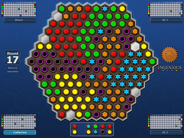 Reiner Knizia's Ingenious game screenshot - 1