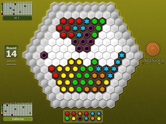 Reiner Knizia's Ingenious game screenshot - 3