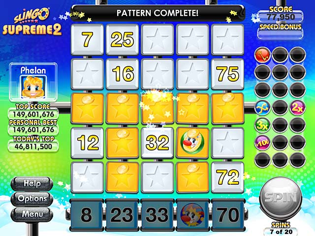 Slingo Supreme 2 game screenshot - 1