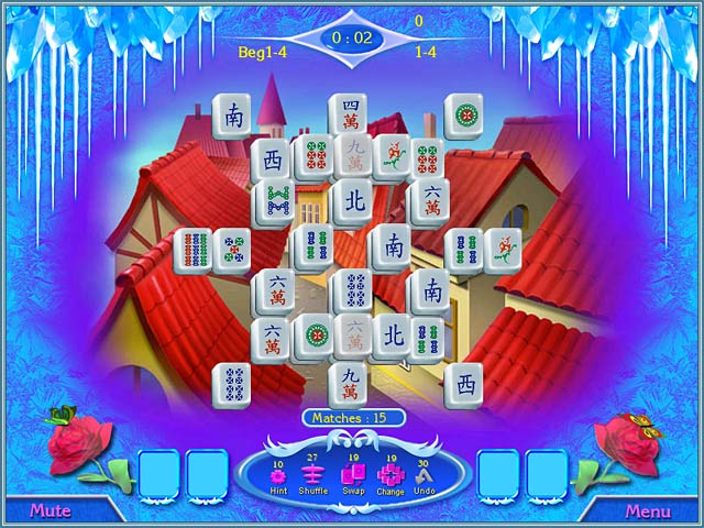 Snow Queen Mahjong game screenshot - 2