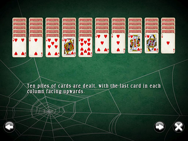 SpiderMania Solitaire game screenshot - 2