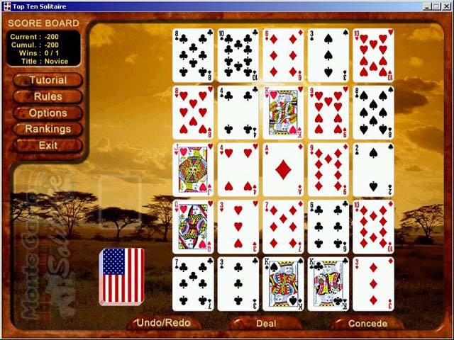 Top 10 Solitaire game screenshot - 2